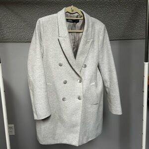 ZARA Pea coat, light gray